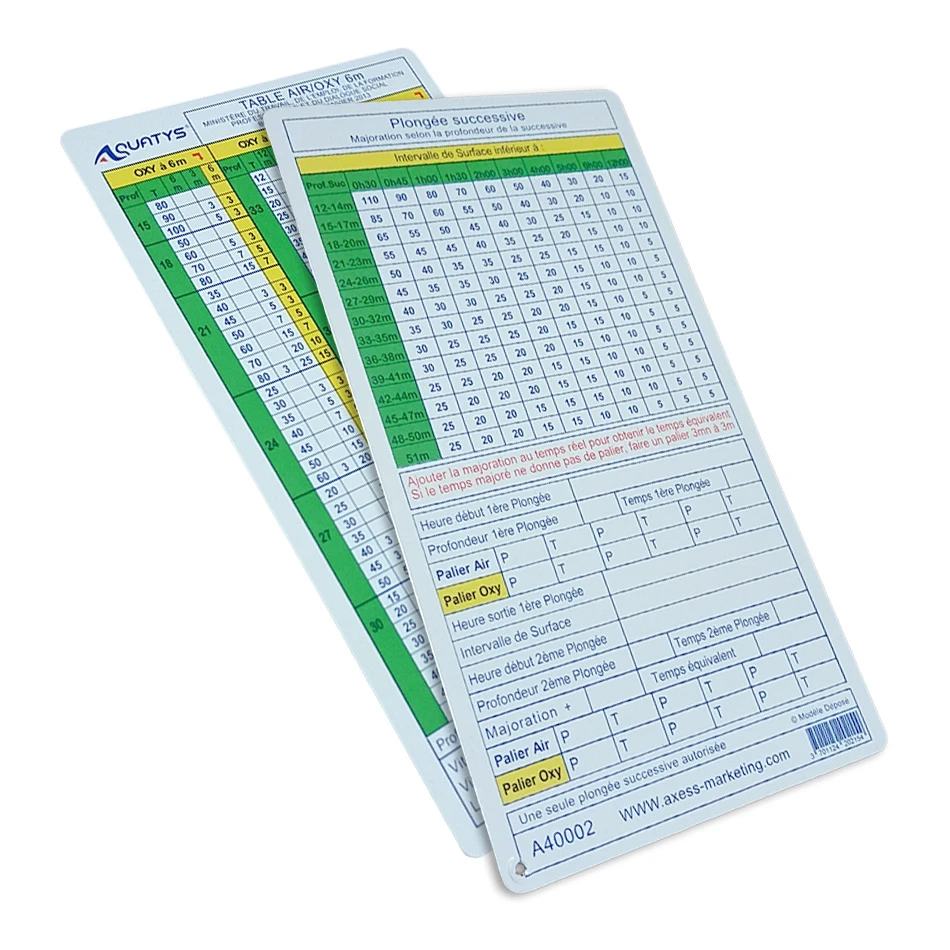 AQUATYS TABLE DE PLONGEE MT92 1 AQUATYS TABLE DE PLONGEE MT92