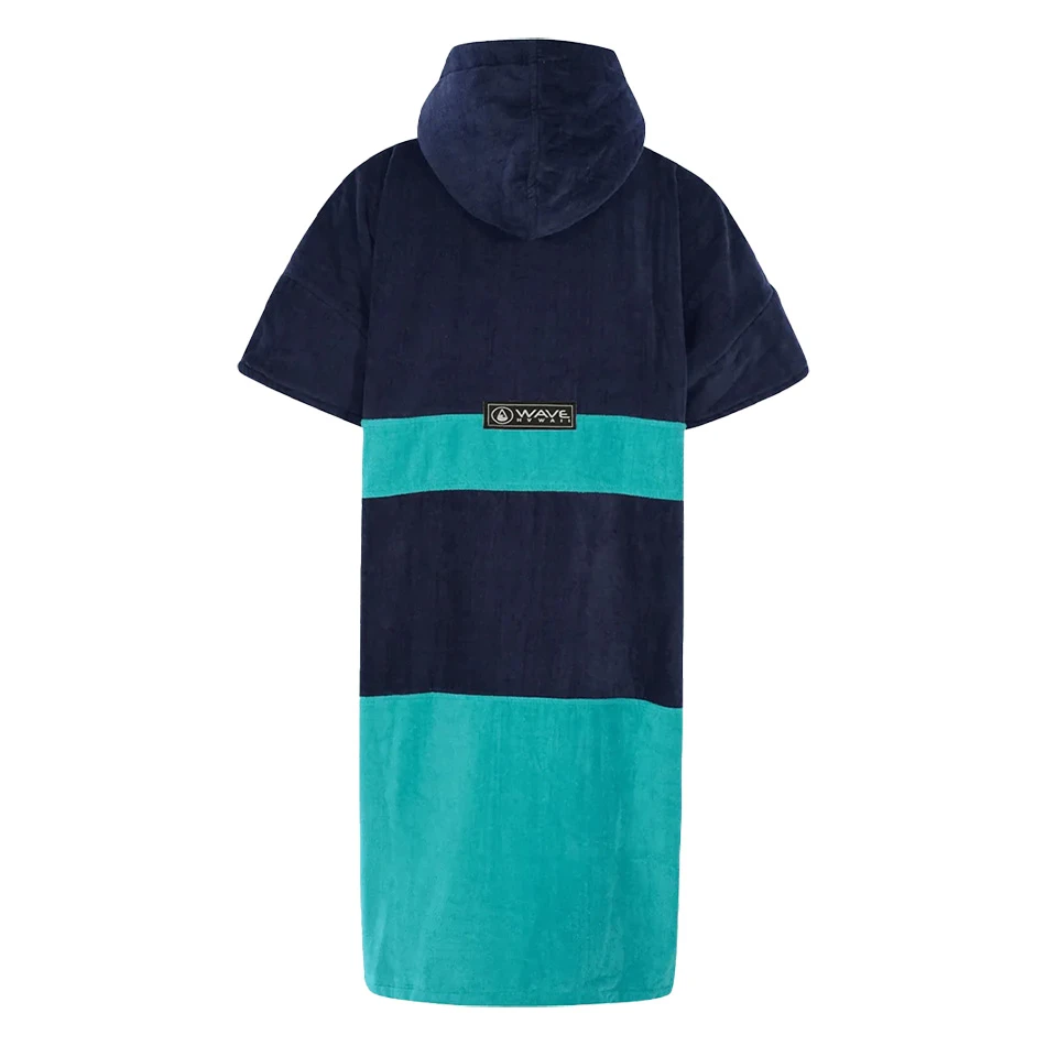 WAVE HAWAII PONCHO COTTON VELOURS BLUEBOW En Coton Bio 2 WAVE HAWAII PONCHO COTTON VELOURS BLUEBOW En Coton Bio – Image 2