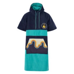 WAVE HAWAII PONCHO COTTON VELOURS BLUEBOW En Coton Bio