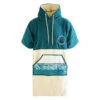 WAVE HAWAII PONCHO COTTON VELOURS PETROL En Coton Bio