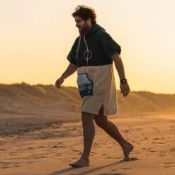 WAVE HAWAII PONCHO COTTON VELOURS PETROL En Coton Bio -AQUALUNG Soldes Boutique WAVE HAWAII PONCHO COTTON VELOURS PETROL en coton bio WH 7